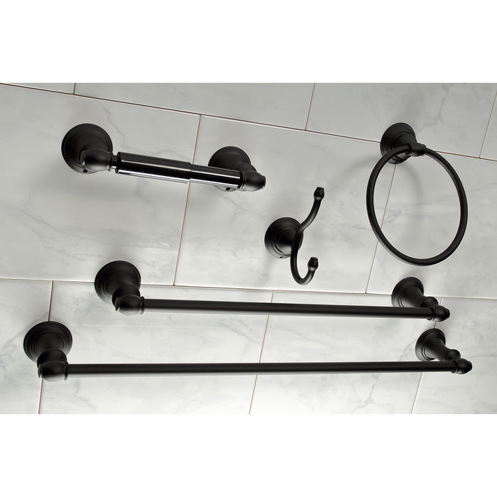 Provence BAHK2612478K 5-Piece 18-Inch and 24-Inch Towel Bars Bathroom Accessory Set, Matte Black