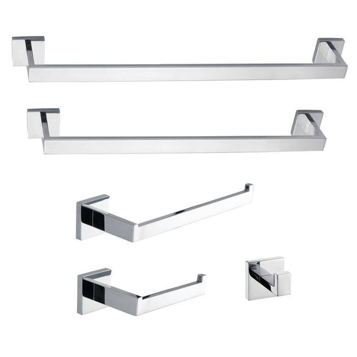 Markus BAHK6012478C 5-Piece 18-Inch and 24-Inch Towel Bars Bathroom Accessory Set, Polished Chrome