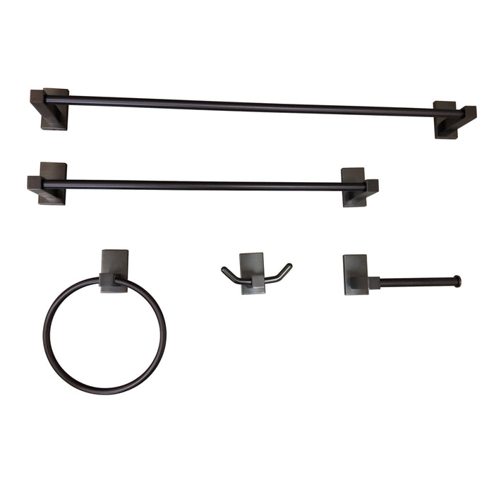 Continental BAHK8212478ORB 5-Piece 18-Inch and 24-Inch Towel Bars Bathroom Accessory Set, Oil Rubbed Bronze