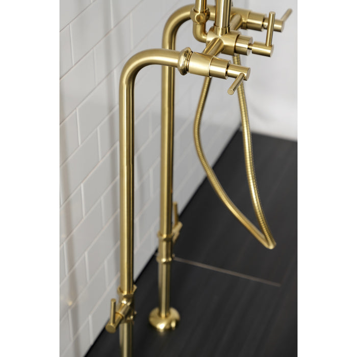 Concord CCK8107DL Freestanding Tub Faucet with Supply Line and Stop Valve, Brushed Brass