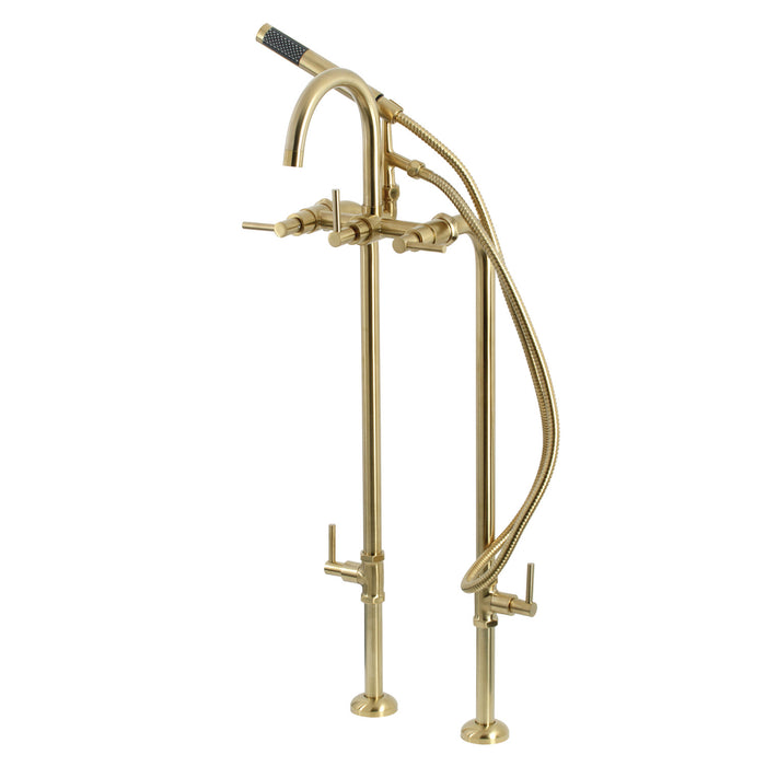 Concord CCK8107DL Freestanding Tub Faucet with Supply Line and Stop Valve, Brushed Brass