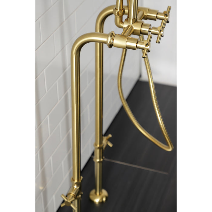 Concord CCK8107DX Freestanding Tub Faucet with Supply Line and Stop Valve, Brushed Brass