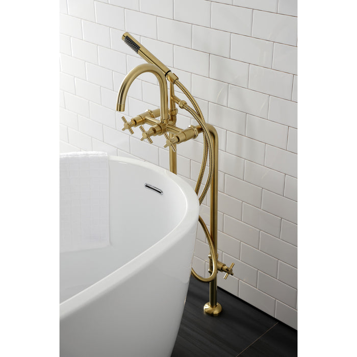 Concord CCK8107DX Freestanding Tub Faucet with Supply Line and Stop Valve, Brushed Brass