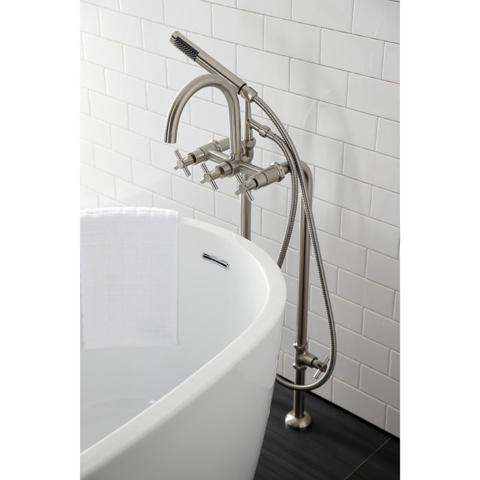 Concord CCK8108DX Freestanding Tub Faucet with Supply Line and Stop Valve, Brushed Nickel