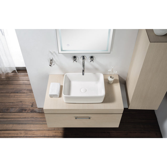 French Petite EV5102 18-7/8 Inch Ceramic Rectangular Vessel Sink, White