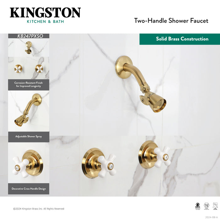 Victorian KB247PXSO Double-Handle Shower Faucet, Brushed Brass