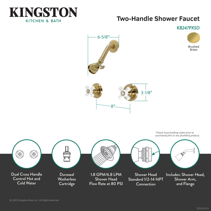 Victorian KB247PXSO Double-Handle Shower Faucet, Brushed Brass