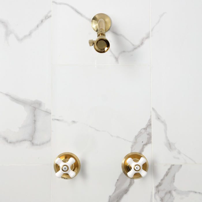 Victorian KB247PXSO Double-Handle Shower Faucet, Brushed Brass