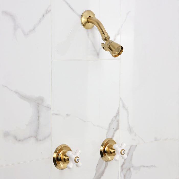 Victorian KB247PXSO Double-Handle Shower Faucet, Brushed Brass