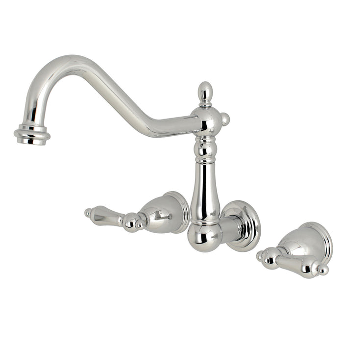 Heritage KS1021AL Two-Handle 3-Hole Wall Mount Roman Tub Faucet, Polished Chrome