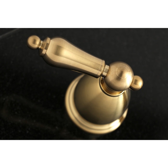 Heritage KS1027AL Two-Handle 3-Hole Wall Mount Roman Tub Faucet, Brushed Brass