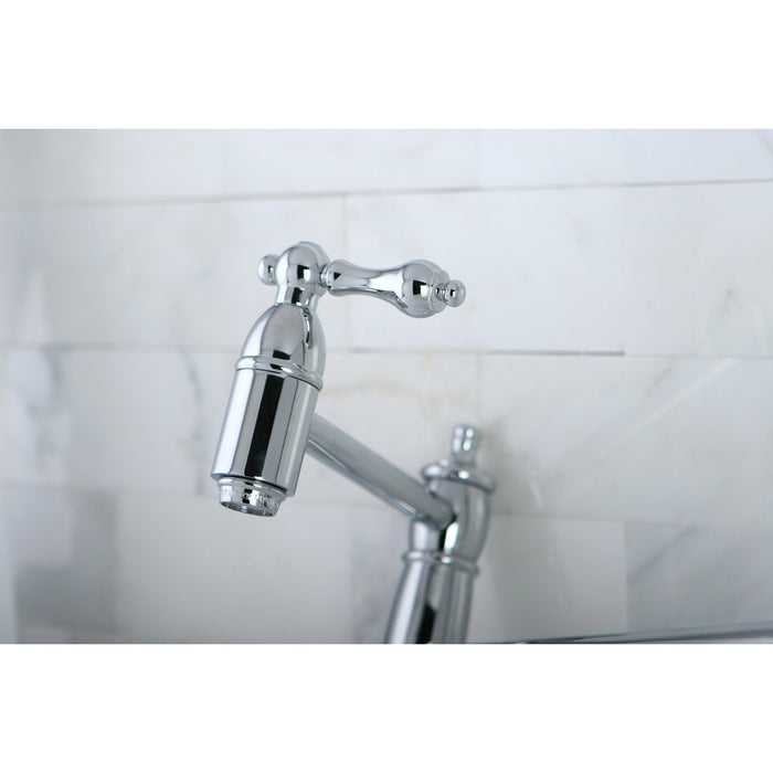 Restoration KS3101AL Two-Handle 1-Hole Wall Mount Pot Filler Faucet, Polished Chrome