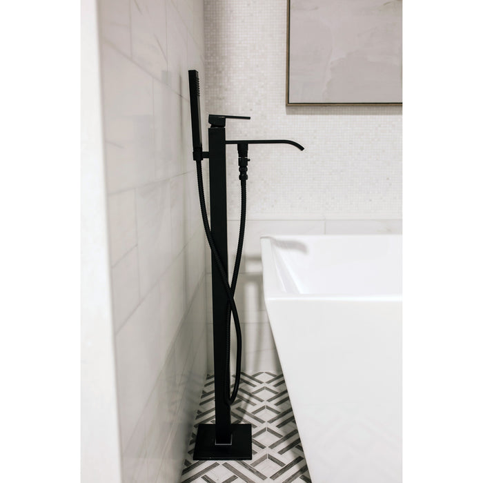 Executive KS4130QLL Single-Handle 1-Hole Freestanding Tub Faucet with Hand Shower, Matte Black