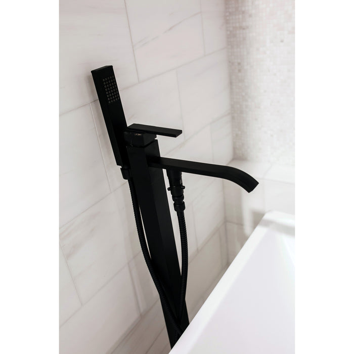 Executive KS4130QLL Single-Handle 1-Hole Freestanding Tub Faucet with Hand Shower, Matte Black