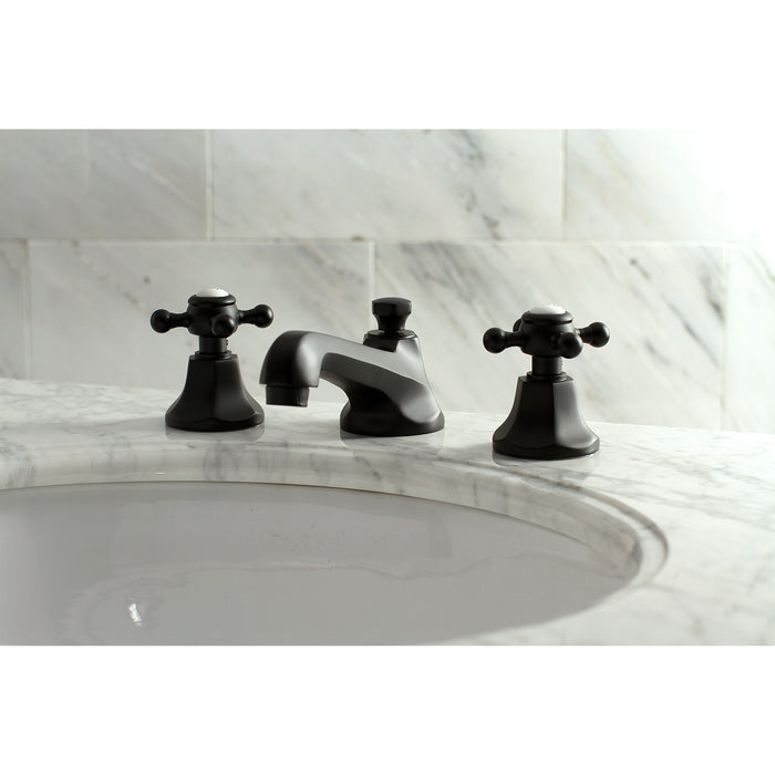 Metropolitan KS4460BX Two-Handle 3-Hole Deck Mount Widespread Bathroom Faucet with Brass Pop-Up Drain, Matte Black