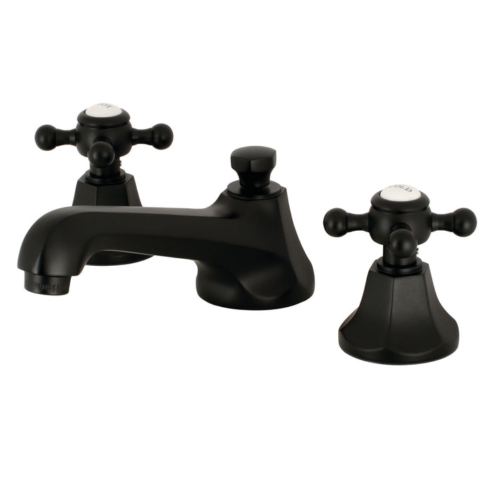 Metropolitan KS4460BX Two-Handle 3-Hole Deck Mount Widespread Bathroom Faucet with Brass Pop-Up Drain, Matte Black