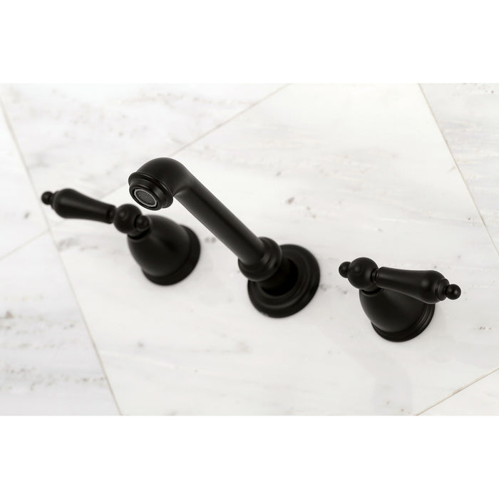 English Country KS7020AL Two-Handle 3-Hole Wall Mount Roman Tub Faucet, Matte Black