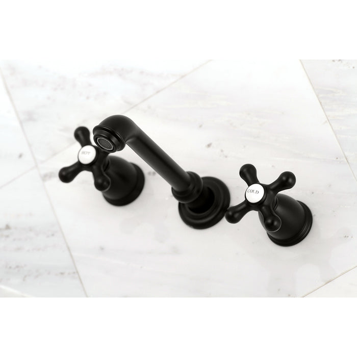 English Country KS7020AX Two-Handle 3-Hole Wall Mount Roman Tub Faucet, Matte Black