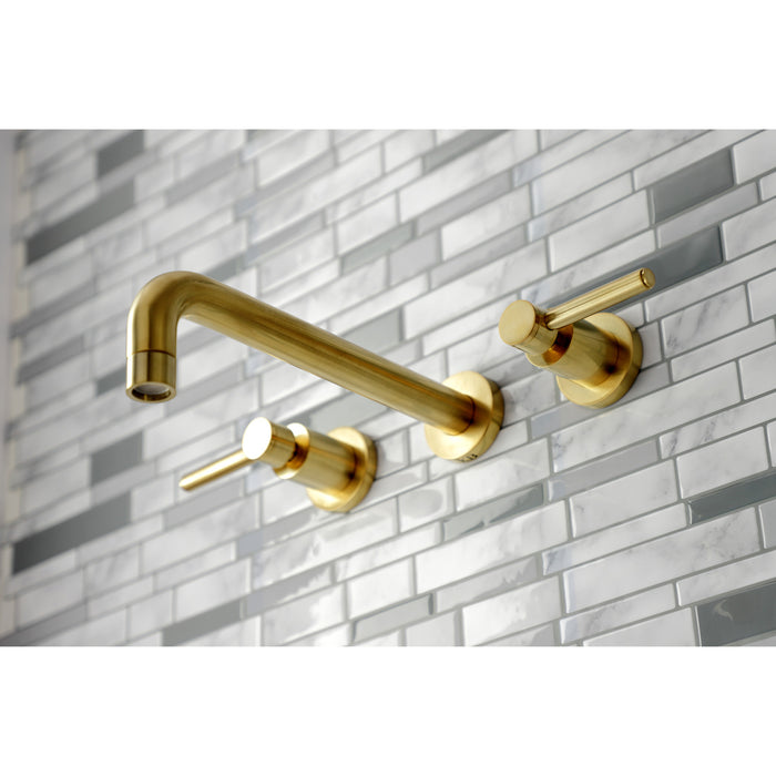 Concord KS8027DL Two-Handle 3-Hole Wall Mount Roman Tub Faucet, Brushed Brass