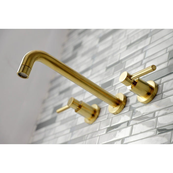 Concord KS8027DL Two-Handle 3-Hole Wall Mount Roman Tub Faucet, Brushed Brass