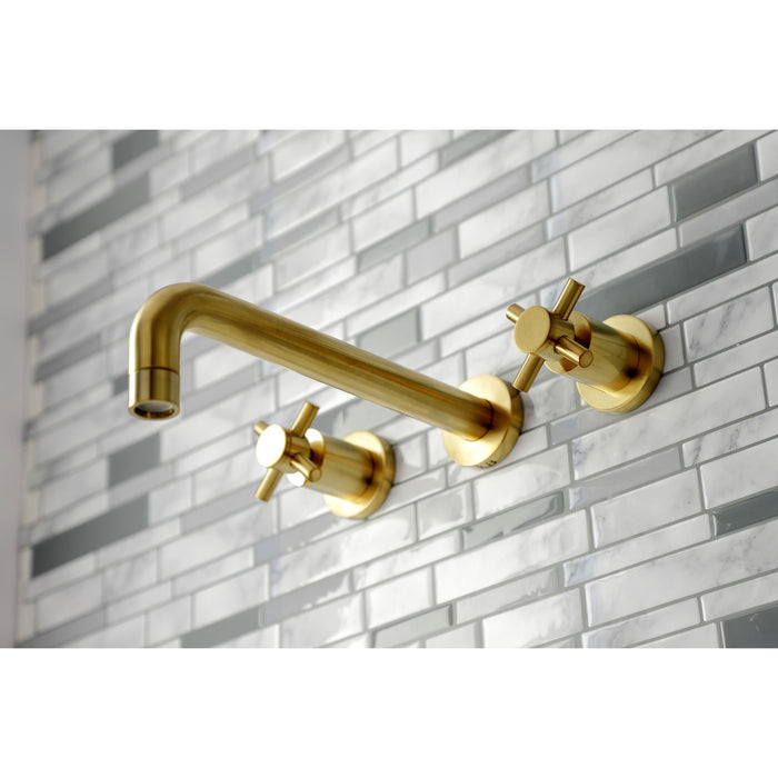 Concord KS8027DX Two-Handle 3-Hole Wall Mount Roman Tub Faucet, Brushed Brass