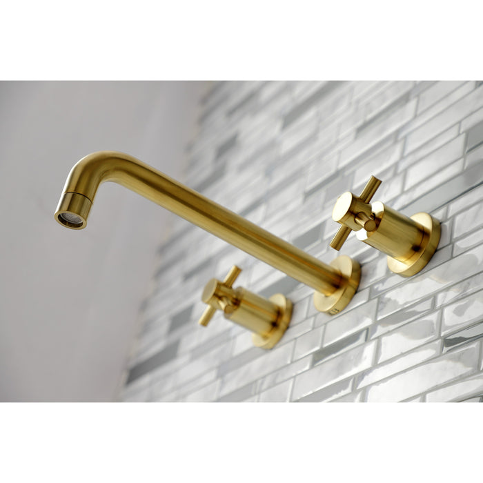 Concord KS8027DX Two-Handle 3-Hole Wall Mount Roman Tub Faucet, Brushed Brass