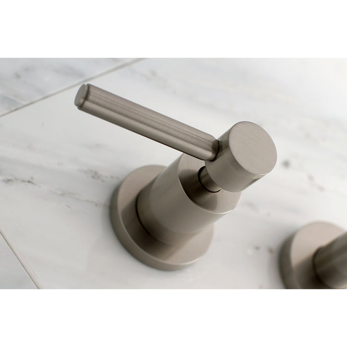 Concord KS8028DL Two-Handle 3-Hole Wall Mount Roman Tub Faucet, Brushed Nickel