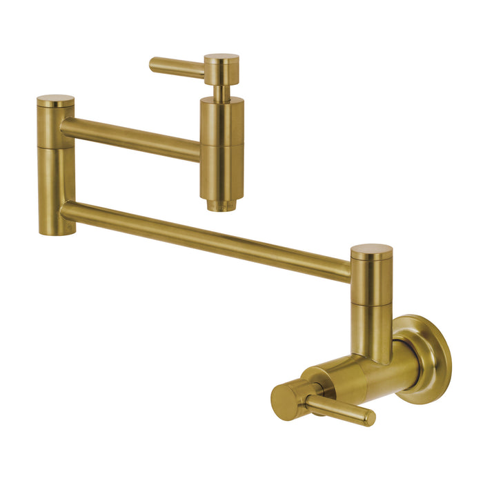 Concord KS8107DL Two-Handle 1-Hole Wall Mount Pot Filler Faucet, Brushed Brass