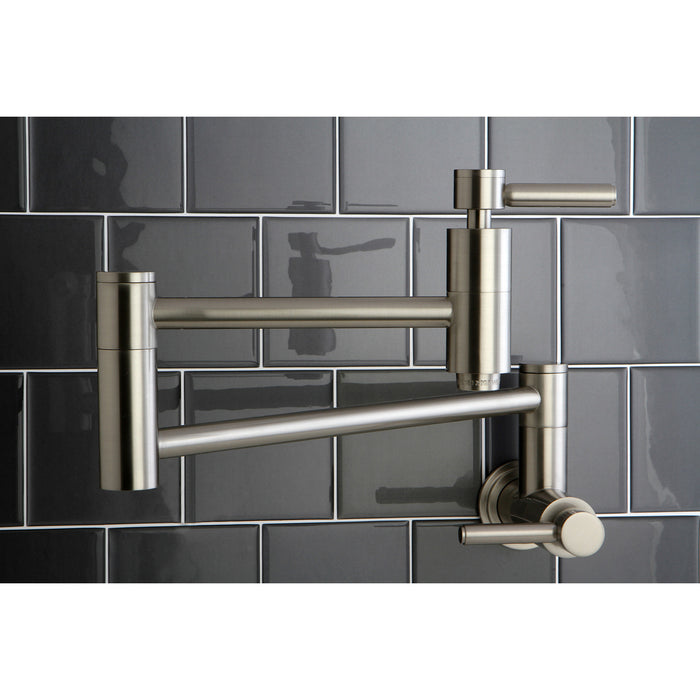 Concord KS8108DL Two-Handle 1-Hole Wall Mount Pot Filler Faucet, Brushed Nickel