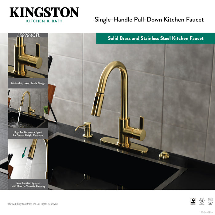 Continental LS8781CTL Single-Handle Pull-Down Kitchen Faucet, Polished Chrome